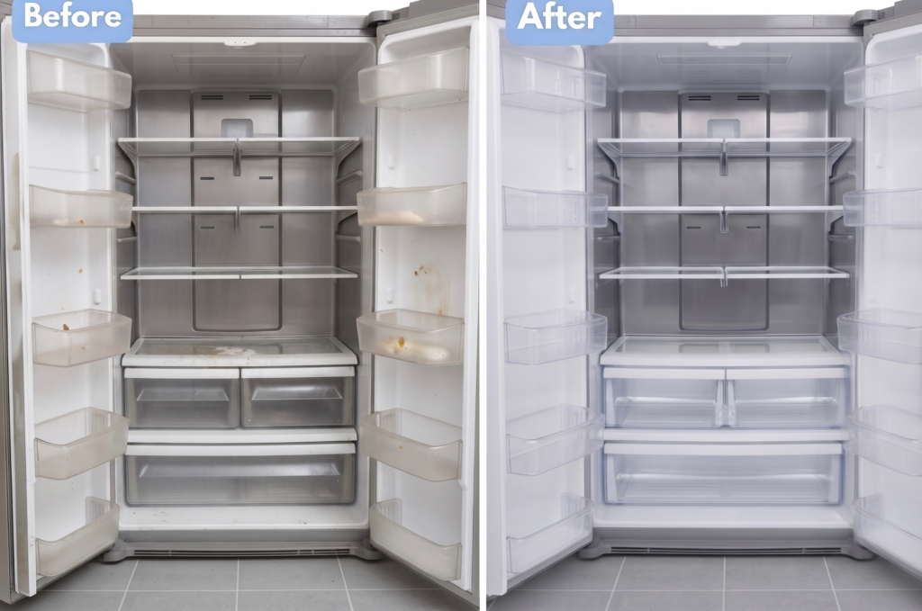 Fridge cleaning as part of our home cleaning services Cambridge