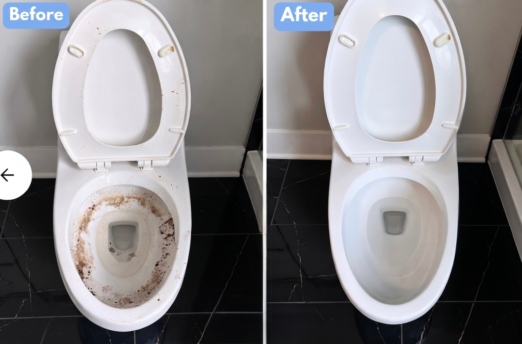 Toilet cleaning as part of our home cleaning services Cambridge